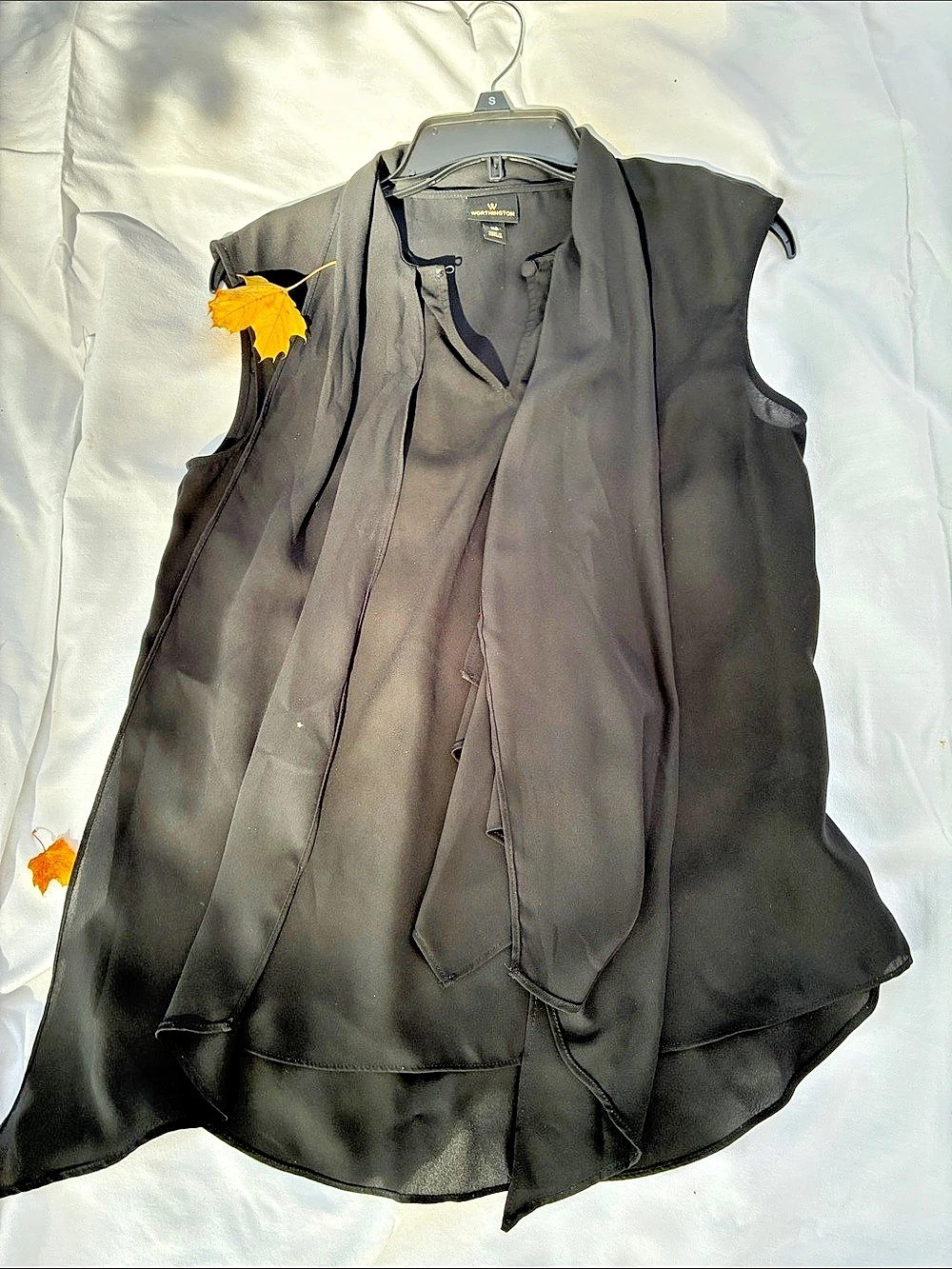 Worthington Black Draped Blouse Size XS